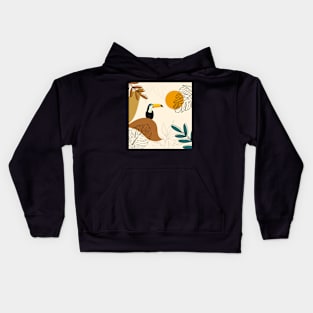 toucan scenery boho style Kids Hoodie